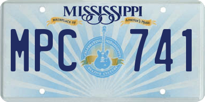MS license plate MPC741