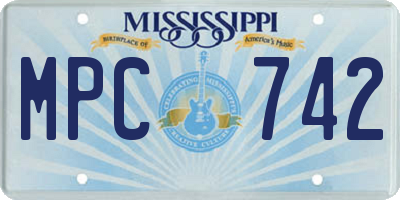 MS license plate MPC742