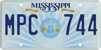 MS license plate MPC744