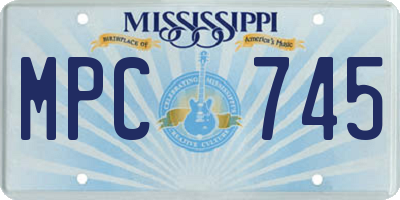 MS license plate MPC745