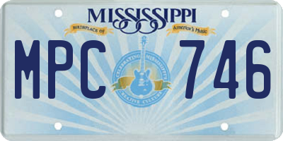 MS license plate MPC746