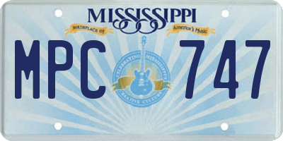 MS license plate MPC747