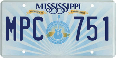 MS license plate MPC751