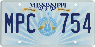 MS license plate MPC754