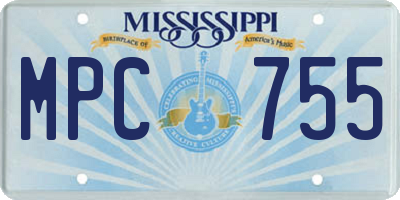 MS license plate MPC755