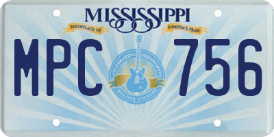 MS license plate MPC756