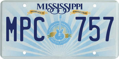 MS license plate MPC757