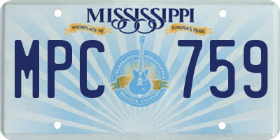 MS license plate MPC759