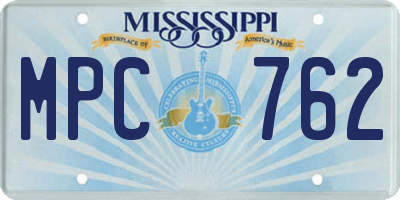 MS license plate MPC762