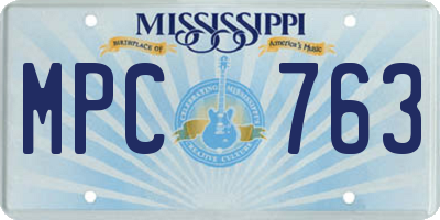 MS license plate MPC763