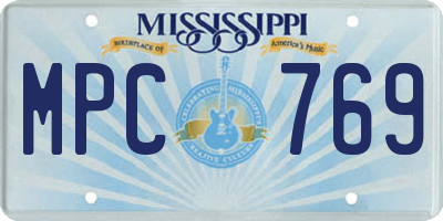 MS license plate MPC769