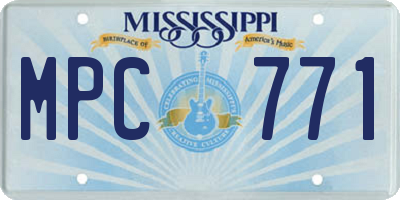 MS license plate MPC771