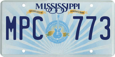 MS license plate MPC773