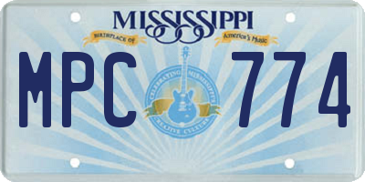 MS license plate MPC774