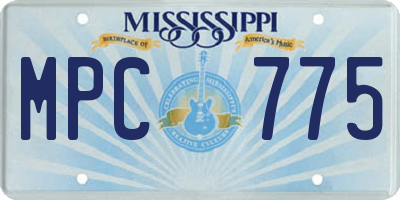 MS license plate MPC775