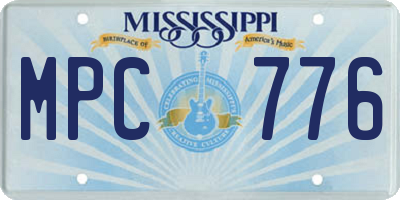 MS license plate MPC776