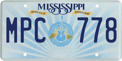 MS license plate MPC778