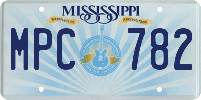 MS license plate MPC782