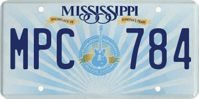MS license plate MPC784