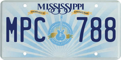 MS license plate MPC788