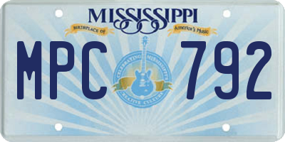 MS license plate MPC792
