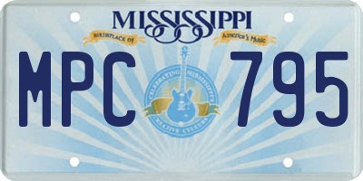 MS license plate MPC795