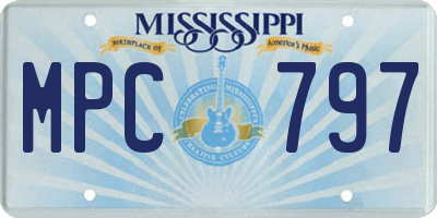 MS license plate MPC797