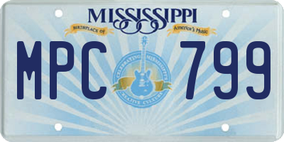 MS license plate MPC799