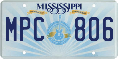 MS license plate MPC806