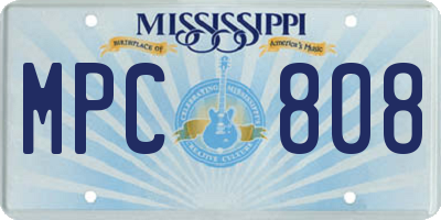 MS license plate MPC808