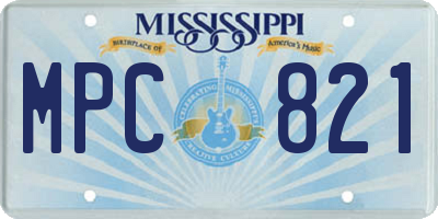 MS license plate MPC821