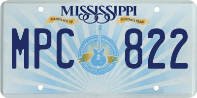MS license plate MPC822