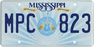 MS license plate MPC823