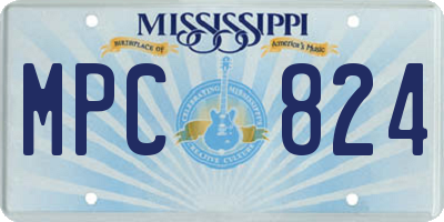 MS license plate MPC824