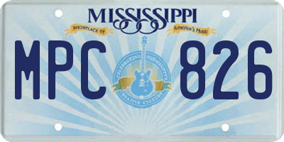 MS license plate MPC826