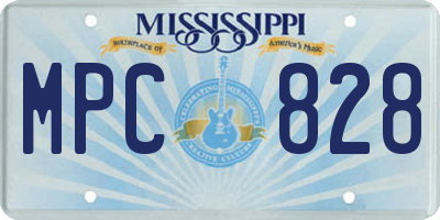 MS license plate MPC828