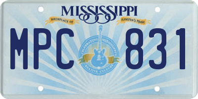 MS license plate MPC831