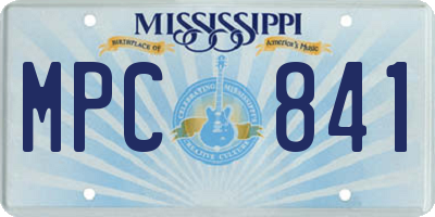 MS license plate MPC841