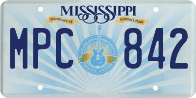 MS license plate MPC842