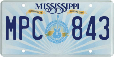 MS license plate MPC843