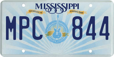 MS license plate MPC844