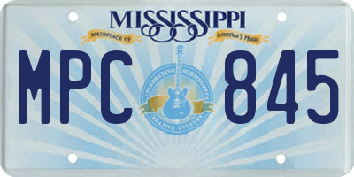 MS license plate MPC845