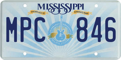 MS license plate MPC846