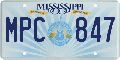 MS license plate MPC847