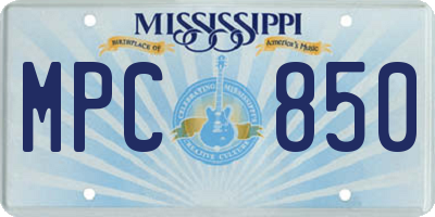 MS license plate MPC850