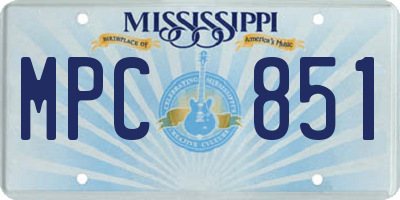 MS license plate MPC851