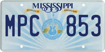 MS license plate MPC853