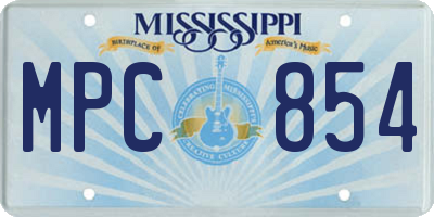 MS license plate MPC854