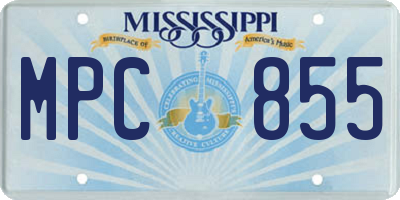 MS license plate MPC855