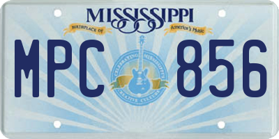 MS license plate MPC856